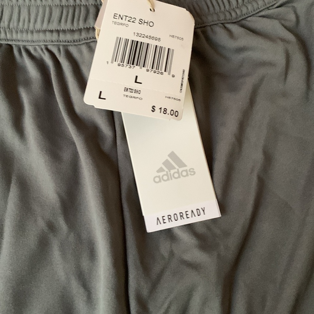 NWT. Gray Adidas Shorts. - Picture 2 of 3